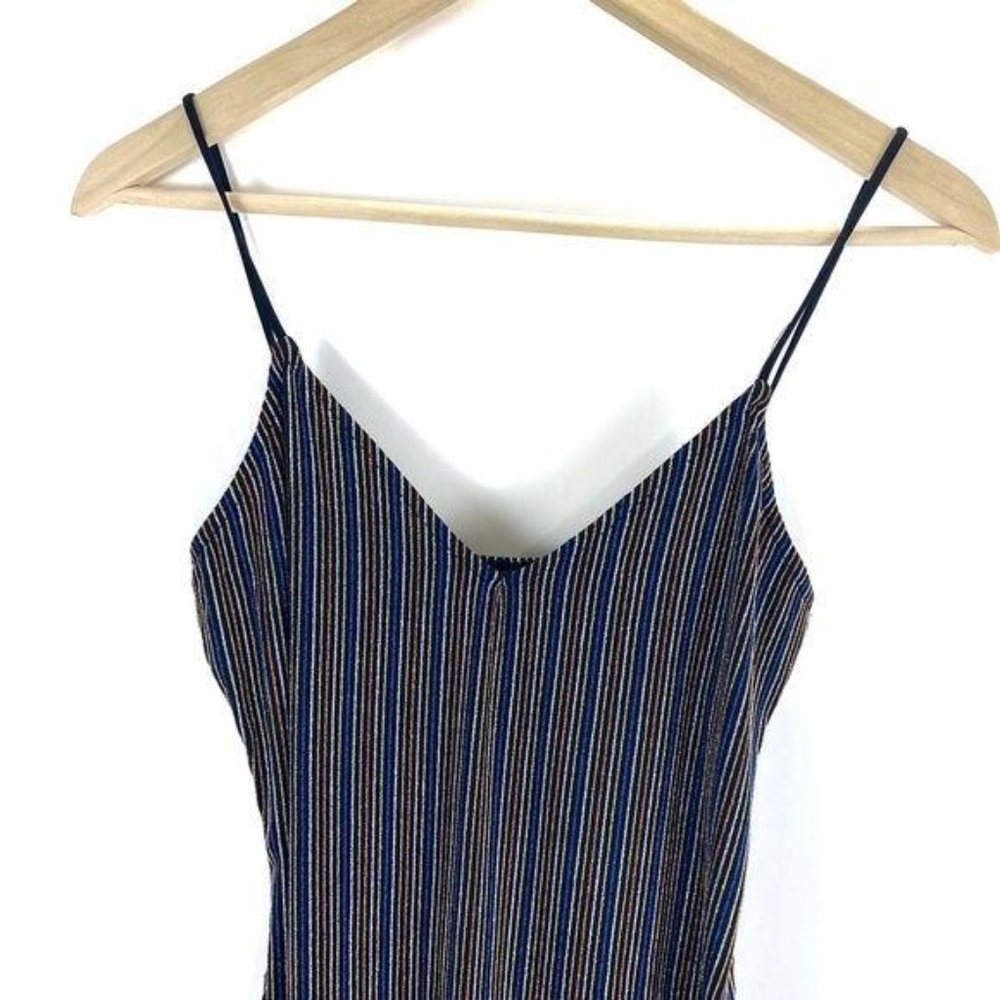 Mind Code Multi Colored Pin Stripe Sleeveless Dre… - image 2